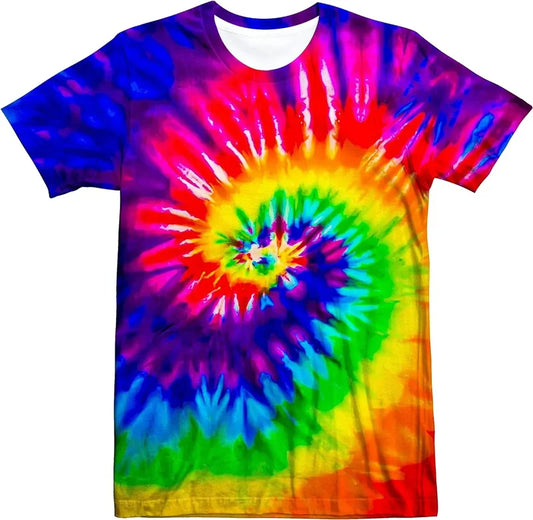 Retro Neon Psychedelic T-Shirt – Trippy Tie-Dye Gradient Festival Top