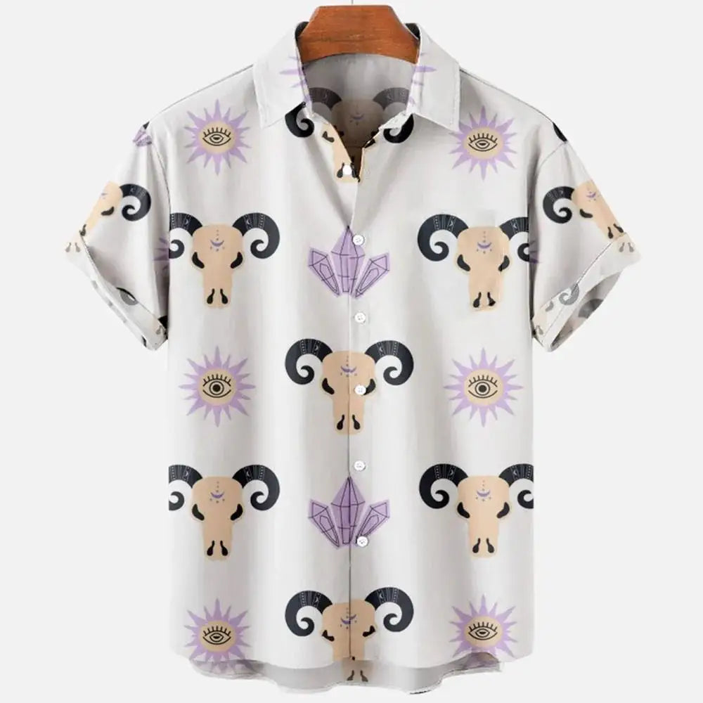 Psychedelic Hawaiian Shirt – 3D Print Loose Summer Festival Top for Men