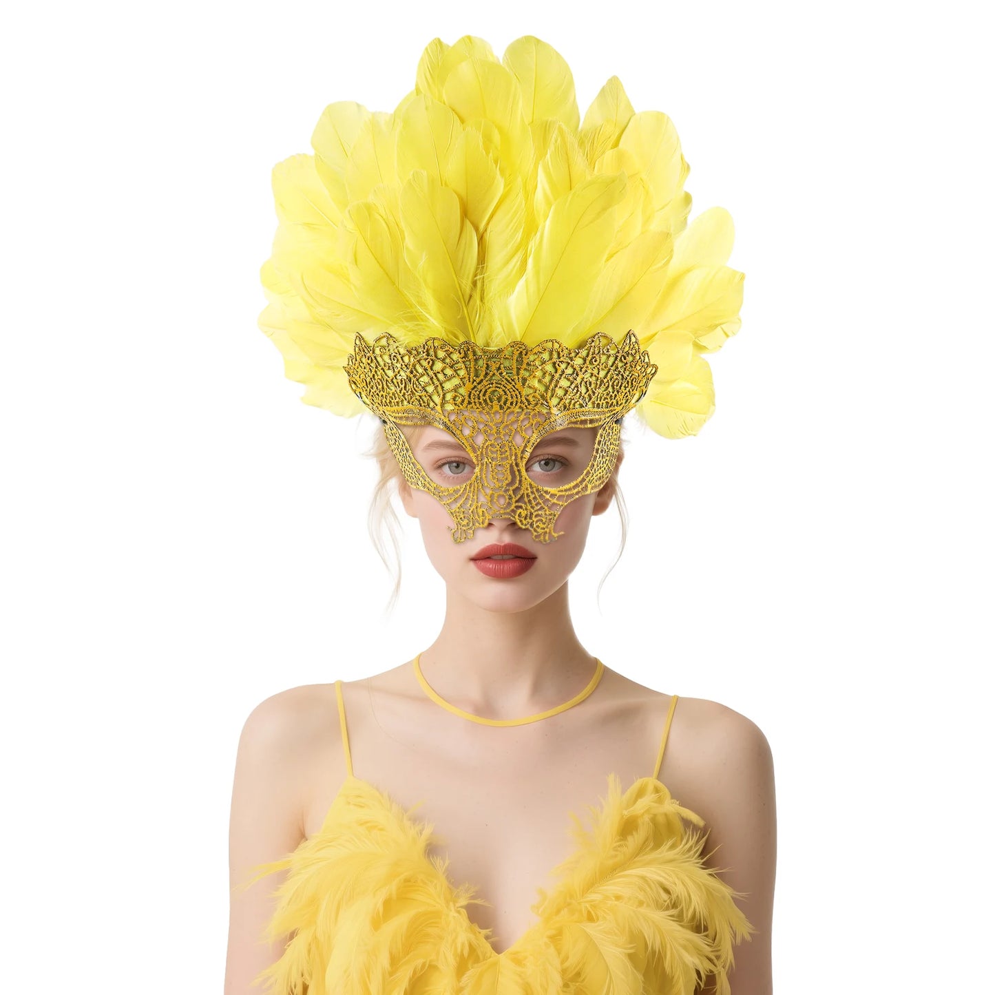 Colorful Feather Mask – Carnival/Halloween Cosplay Party Headpiece