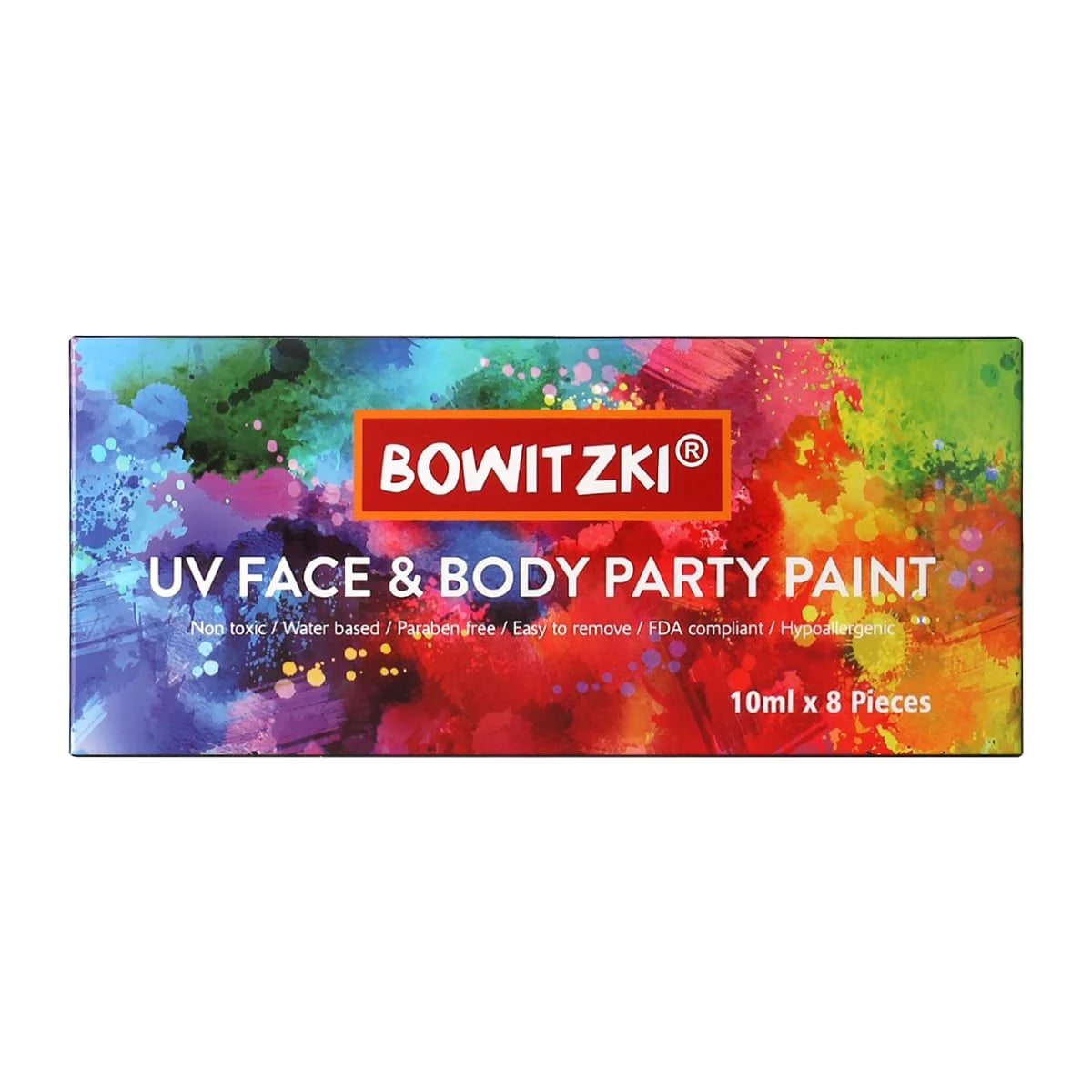 8-Piece UV Glow Body Paint Set – Neon Fluorescent Face & Body Makeup for Raves and Festivals