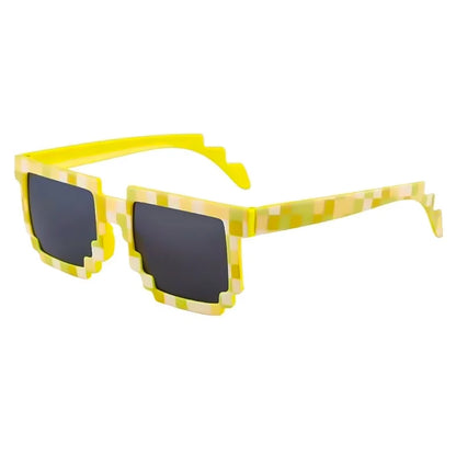 Retro Pixel Festival Sunglasses – 8-Bit Style Rave Glasses for Parties & Festivals