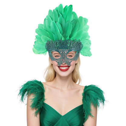 Colorful Feather Mask – Carnival/Halloween Cosplay Party Headpiece