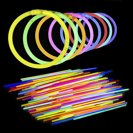 100 Pack Glow Sticks – Multicolor Bendable Glow Bracelets for Raves & Festivals