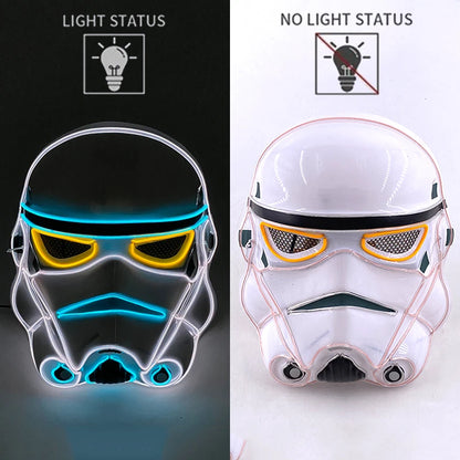 Stormtrooper LED Rave & Festival Mask – Luminous Glow-in-the-Dark EL Wire Mask
