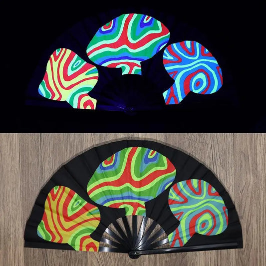 UV Fluorescent Folding Fan – Festival Dance Party Accessory