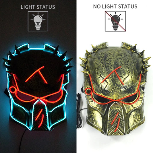 Predator LED Rave & Festival Mask – Luminous Glow-in-the-Dark EL Wire Mask