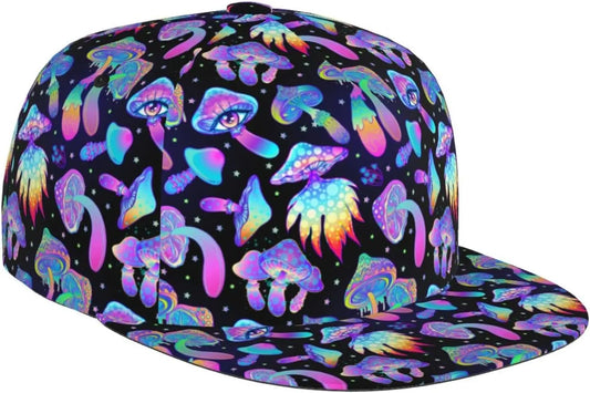 Psychedelic Snapback Hat – Trippy Flat Bill Festival Cap