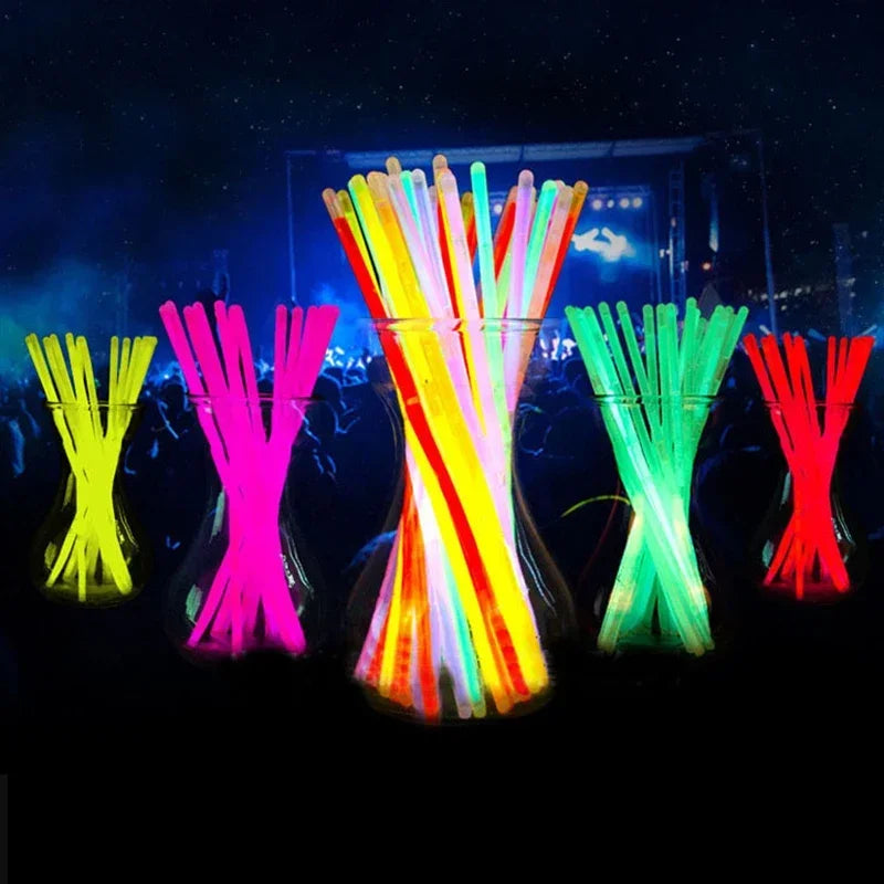 100 Pack Glow Sticks – Multicolor Bendable Glow Bracelets for Raves & Festivals